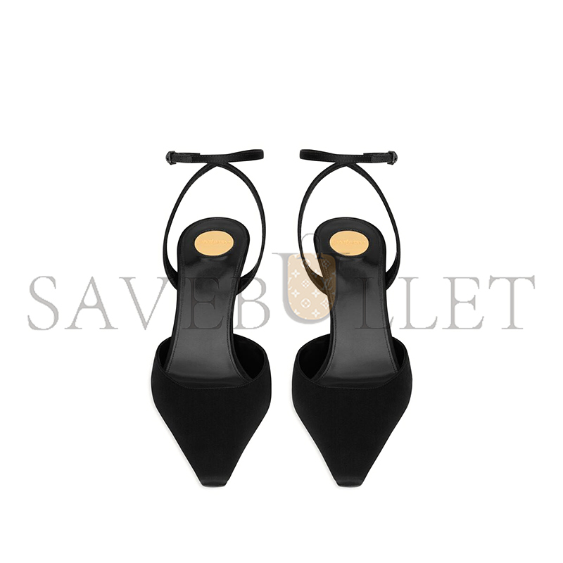 YSL AIMÉE SLINGBACK PUMPS IN SATIN CREPE 8101219QNAO1000